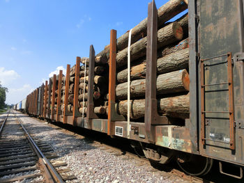 Train transporting tree logs