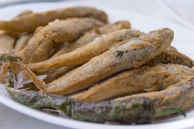 Close-up of bread in plate