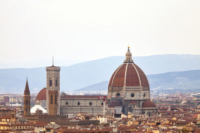 Aerial view of the florence cathedral, formally the cattedrale di santa maria del fiore.