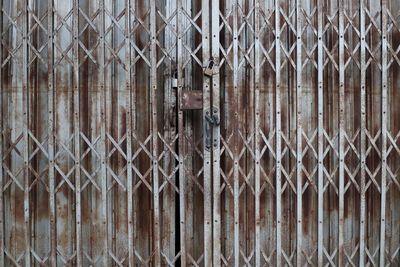 Full frame shot of metal gate