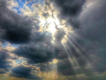 Low angle view of dramatic sky