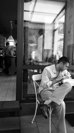 Man sitting on floor