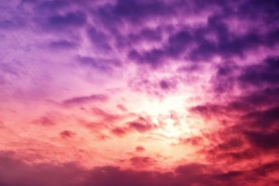 Low angle view of dramatic sky during sunset