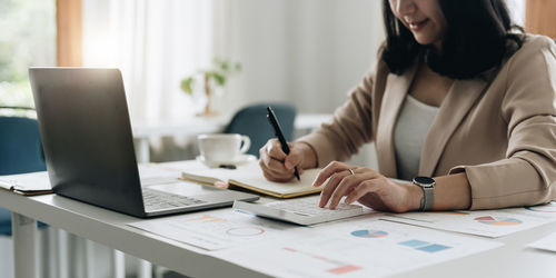 Businesswoman working at office