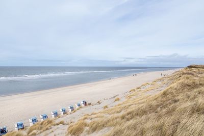 Scenic view of beach against sky