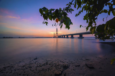 Scenic view of beach during sunset