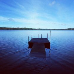 Scenic view of calm lake against sky