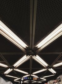 Low angle view of illuminated ceiling