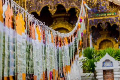Panoramic view of temple hanging outside building