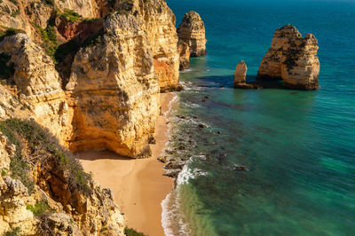 Scenic view of sea and rocks