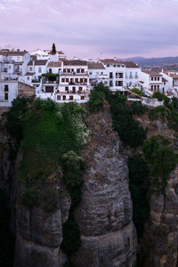 High angle view of buildings in city