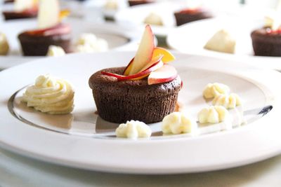 Close-up of muffin in plate