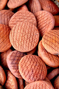 High angle view of various spices for sale at market