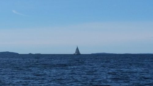 Boat sailing in sea