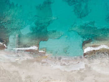 High angle view of sea waves