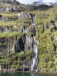 Scenic view of waterfall