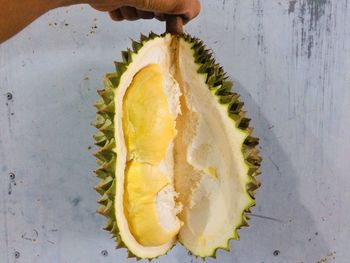 Close-up of hand holding fruit