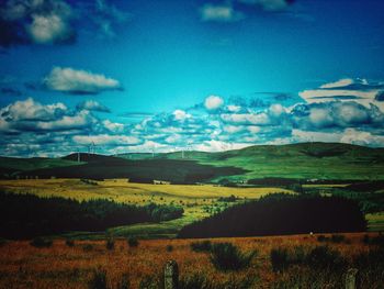 Scenic view of field against sky