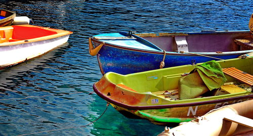 View of boats in water