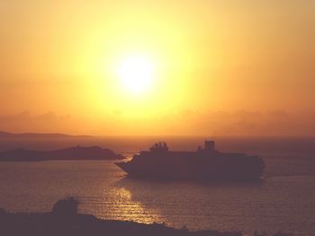 Scenic view of sea during sunset