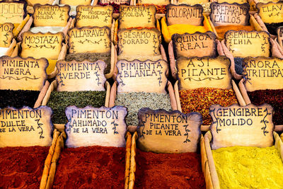 Close-up of objects for sale at market stall