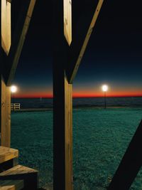 Scenic view of sea against sky at night