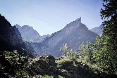 Scenic view of mountains against sky