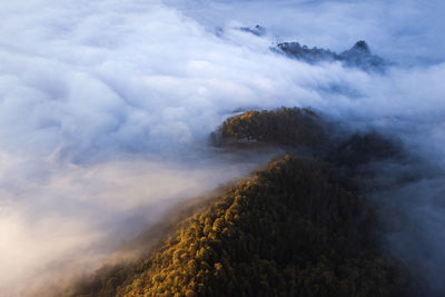 Low angle view of landscape against sky