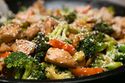 Close-up of salad served in plate