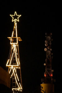 Low angle view of illuminated building