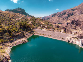 High angle view of lake