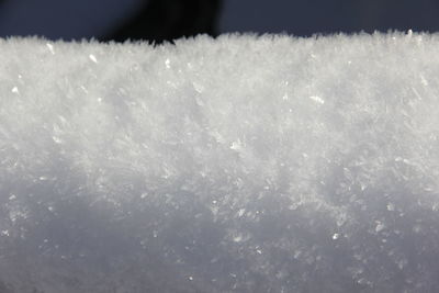 Close-up of snowflakes on glass