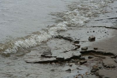 Scenic view of sea shore during winter