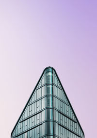 Low angle view of modern building against clear sky