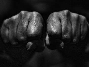 Close-up of person hand