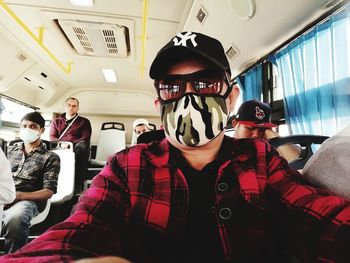 Portrait of people in bus