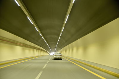 View of illuminated tunnel