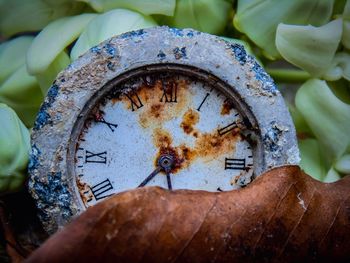 Close-up of old clock