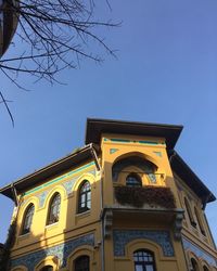 Low angle view of building against clear sky