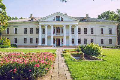 View of plants in front of building