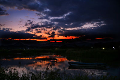 Sunset over lake