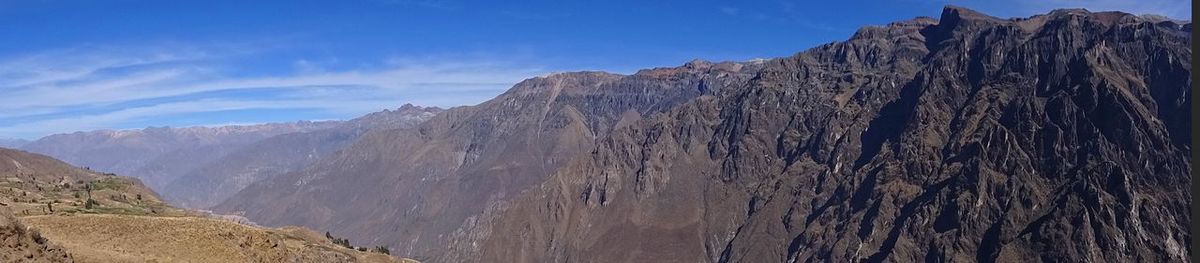 Panoramic view of mountains against sky