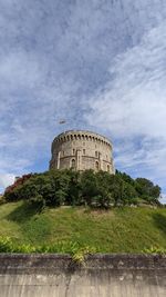 Low angle view of fort against sky