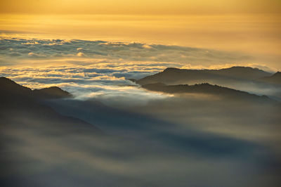 Scenic view of cloudscape against sky during sunset