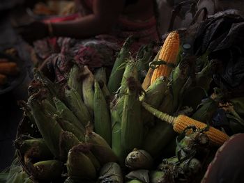 Close-up of vegetables for sale in market