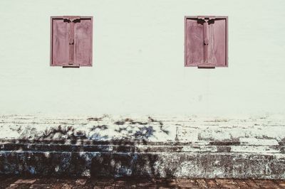 Closed door of old building