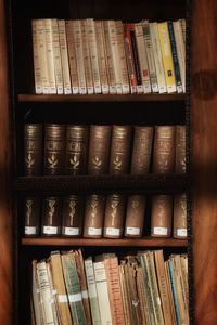 Stack of books in shelf