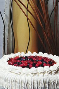 Close-up of strawberries on table