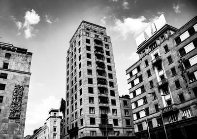 Low angle view of buildings against sky