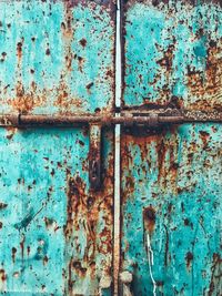 Full frame shot of rusty metal door